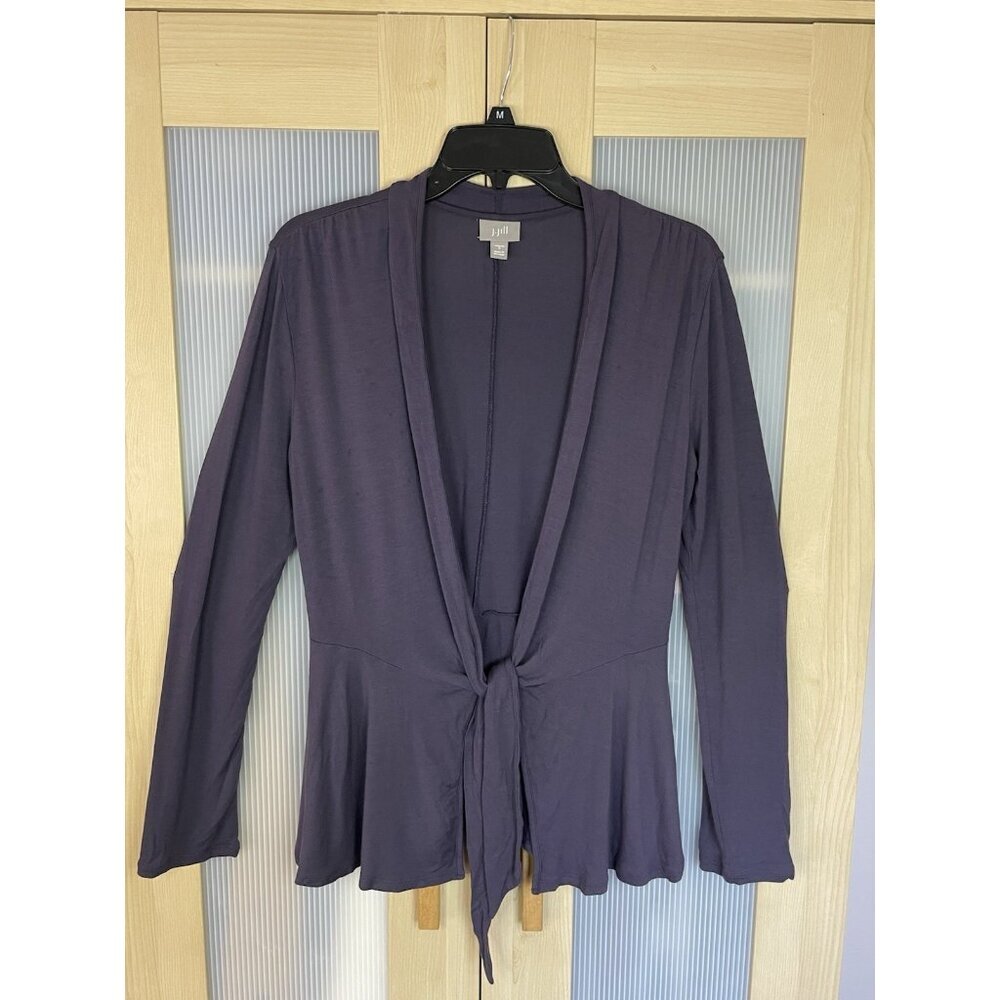 J Jill Purple Wrap Top Sz S Cardigan Blouseβ Casual Travel Career long Sleeves